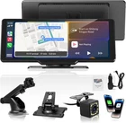 Portable Carplay Screen for Car, 10.26" Wireless Carplay Car Stereo & Android Au
