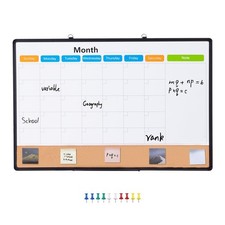 SKYSHALO 36"x 24" Combo Magnetic Whiteboard  Cork Bulletin Board with Aluminum