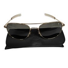 American Optical Original Pilot Sunglasses Gold 57-20-140 Aviator Mens AO USA