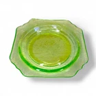 🔥 Vintage Princess Green Depression Glass Plate Uranium Anchor Hocking 1930s