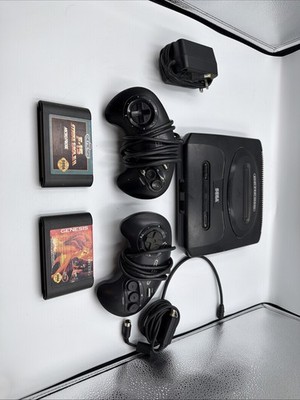 Sega Genesis Model 2 Console Bundle MK-1631 2 Controllers, Cables + 2 Games