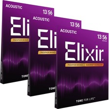 3Pack Elixir 16102 Akustik Phosphor Bronze Na...
