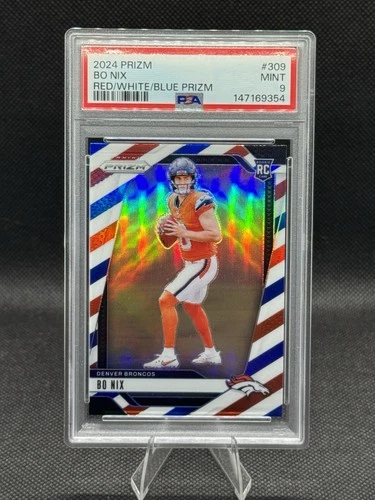 2024 Panini Prizm - Rookies Bo Nix #309 Red White & Blue Prizm (RC)