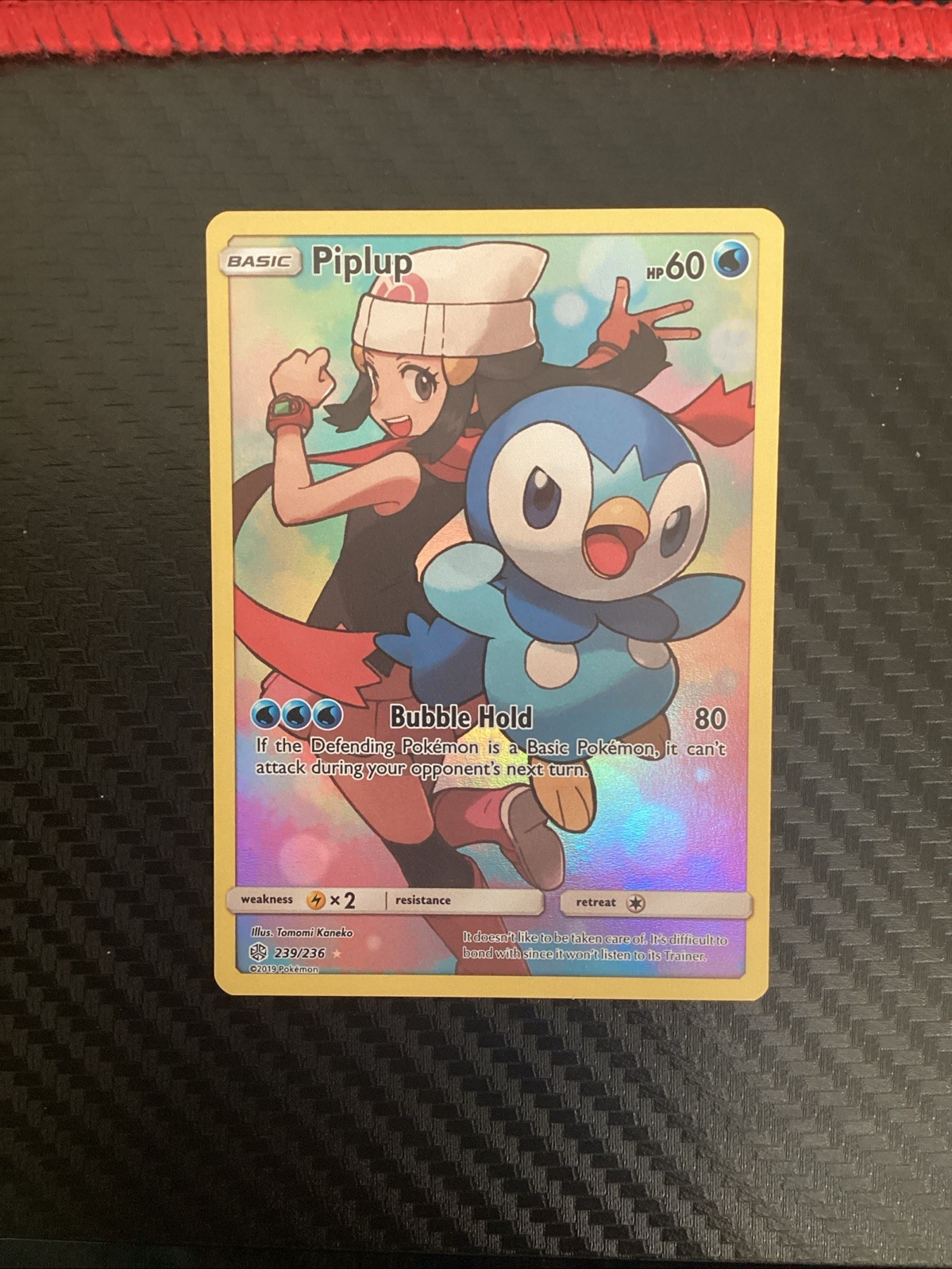 Pokémon TCG Piplup Holo Full Art Cosmic Eclipse Secret Rare Card 239/236 NM