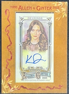 2025 TOPPS ALLEN & GINTER KAT DENNINGS MINI FRAMED AUTO