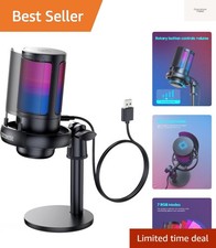 Gaming Microphone for PC: USB Mic for Podcasts Videos Streaming - Condenser...