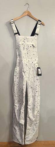 NWT BURTON AVALON 2L Bibs Overalls Snowpants Snowboard Ski Stout White Splatter