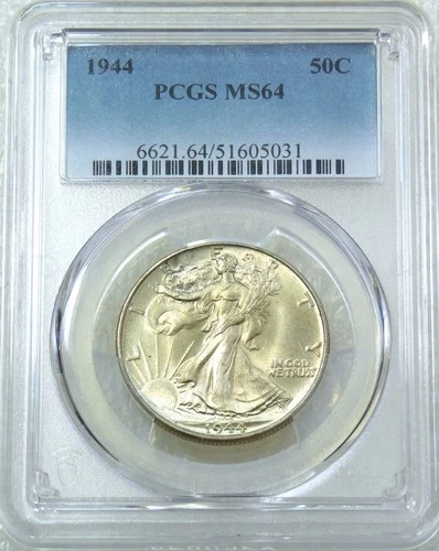 1944 Walking Liberty Half Dollar PCGS MS64 Frosty Original New Holder #A272K