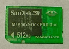 SanDisk Memory Stick Pro Duo 512MB Translucent Green MagicGate