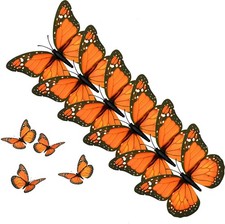 LOVPLAY 3D Monarch Butterfly Wall Stickers Orange