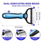 Professional Pet Grooming Tool 2 Sided Undercoat Dog Cat Shedding Comb Brush Pet