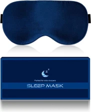 Silk Eye Mask for Sleeping - Soft Breathable Organic Natural Navy Blue 