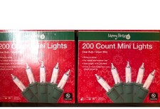 2 boxes Merry Brite Christmas Holiday 200ct Mini String Lights Clear Set