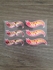 6pk Hotwheels Logo UVDTF Decal Sticker 2 Inch X 1 Inch Waterproof Raised USA