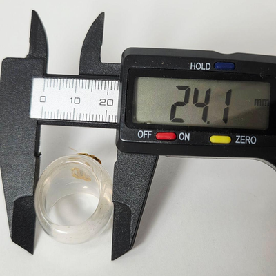 Chanel Plastic Ring Coco Mark Transparent Gold CC Logo JP12-13 US6