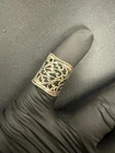 Vintage Israeli Sterling Silver Filigree Ring Size 7 Wide Band