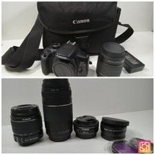 Canon EOS Rebel T6 DSLR Camera w/5 Lenses Charger And Bag Acc