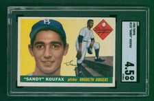 1955 Topps Baseball Card - #123 Sandy Koufax RC, SGC 4.5 VG/EX+