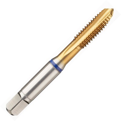 1/2-13 ANSI CNC 3 Flute Spiral Point Plug (PM-Cobalt) TiN Coated Blue Ring Tap
