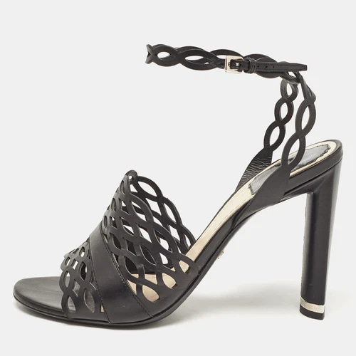 Sandales à bride cheville cuir noir Dior pointure 38