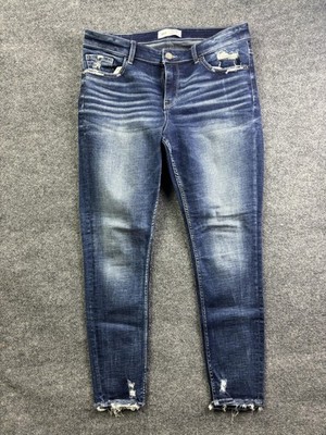 BKE Payton Skinny Jeans Womens 30x29.5 Med Wash Blue Mid Rise Distressed Denim