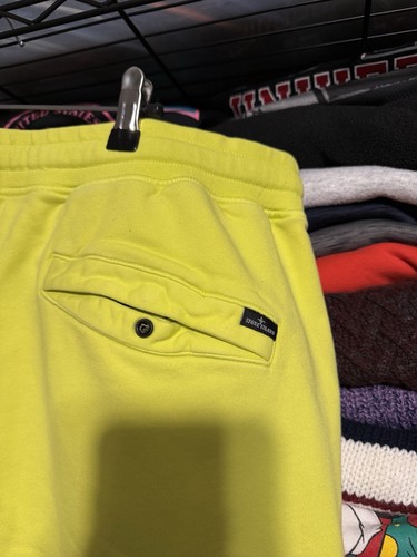 Stone Island Bermuda Felpa Pantaloncini Isola Giallo Neon Uomo 2XL Vendita al Dettaglio $320 - Foto 6 di 13
