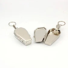 Mini Pocket Ashtray Coffin Shape Portable Tin Ash Tray with Lid for Travel Car