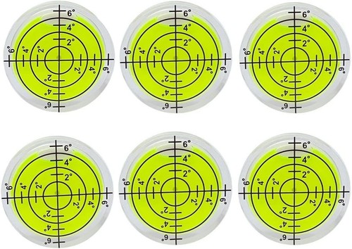 Sticky Level 6Pcs Small Circular Bubble Spirit Level Double Sided Adhesive 32x7mm ...