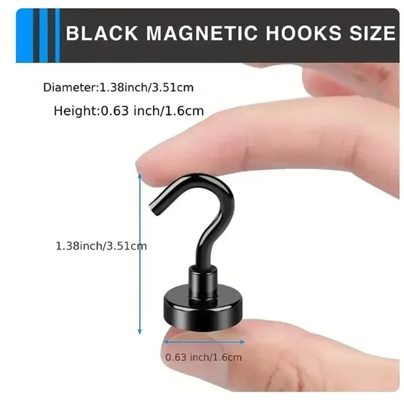 6/12PCS Magnetic Hooks 8kg Strong Magnets Hook for Home Kitchen Travel Cruise