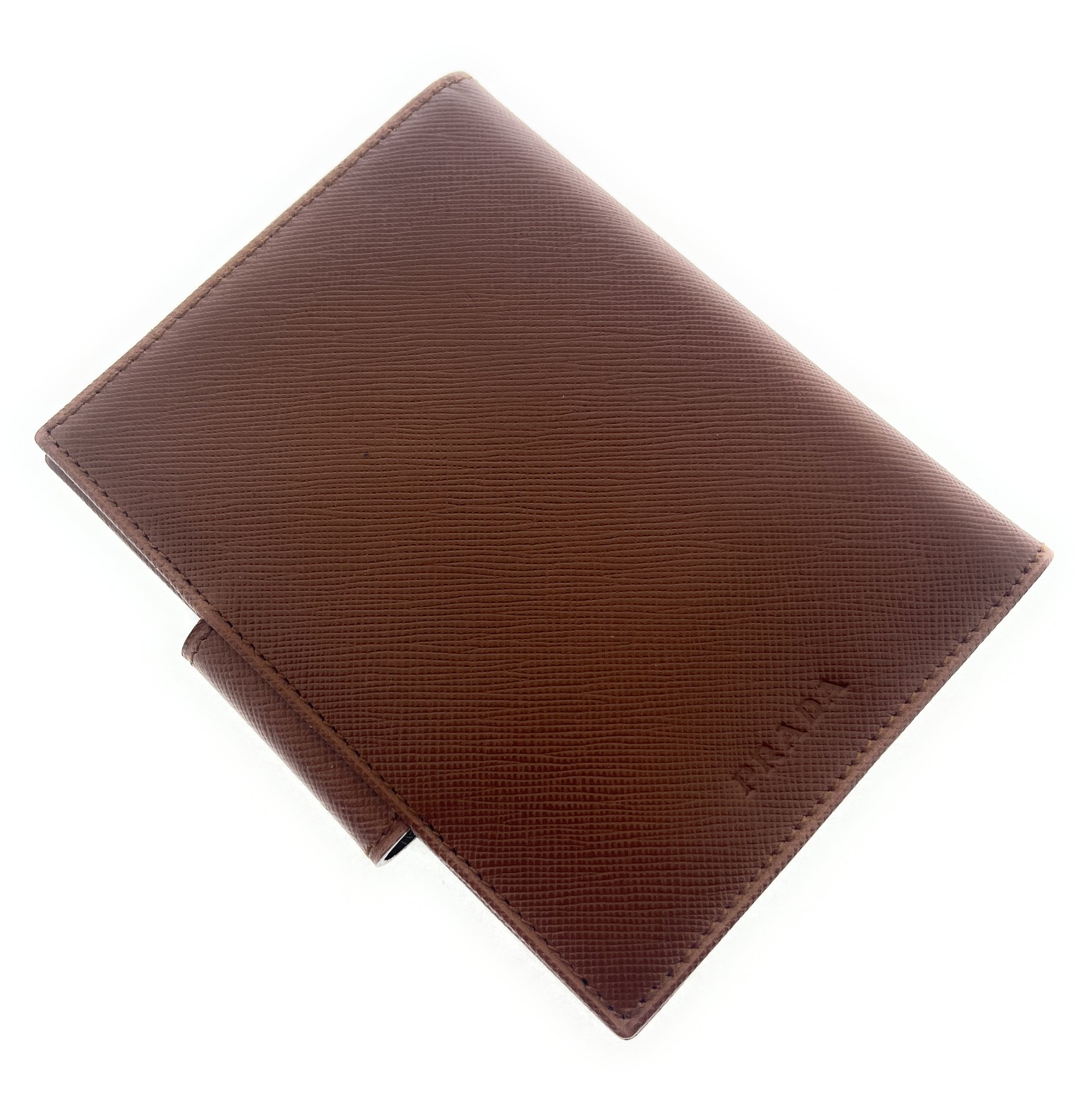 Записная книжка в коричневой коже с автографом Prada 13790₽