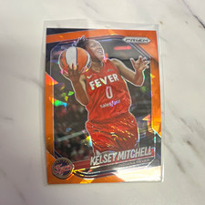 Panini Prizm WNBA 2025 Kelsey Mitchell Indiana Fever #35 Orange Velocity Prizm