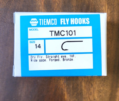 100 Tiemco Dry Fly Hooks, TMC 101, Size 14, Fly Tying