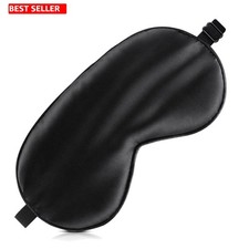 Luxurious Silk Sleep Mask for Exceptional Comfort   Adjustable Black Eye Cover