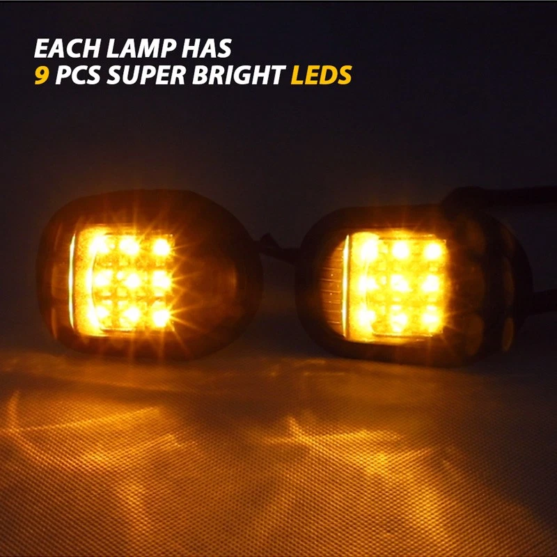 2X Motorcycle LED Flush Mount Turn Signal Light Indicator Blinker Amber Lamp US - Image 3 of 4