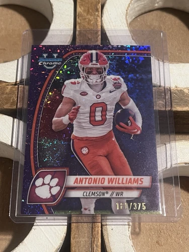 2024 Bowman Chrome University Football Purple Mini Diamond Refractor Antonio Williams #14