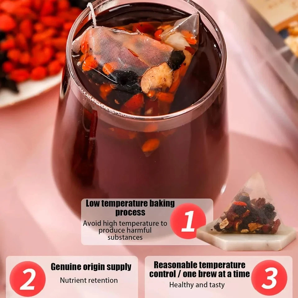 Mezcla de bienestar de hierbas de té Ginseng Five Treasure - 100 g (20 bolsas) ¡Envío gratuito!! Foto 3 de 4