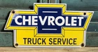 VINTAGE CHEVY CHEVROLET TRUCK SERVICE 12” PORCELAIN SIGN CAR GAS OIL