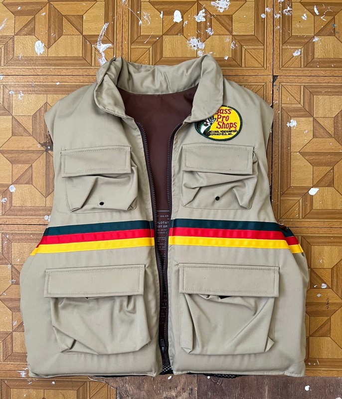 Vintage Bass Pro Shops Flotation Fishing Vest Retro 90s Life Vest