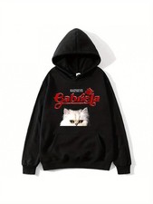HOT-Katseye Gabriela Cat Graphic Hoodie - Oversized Y2K Streetwear Pullover Swea