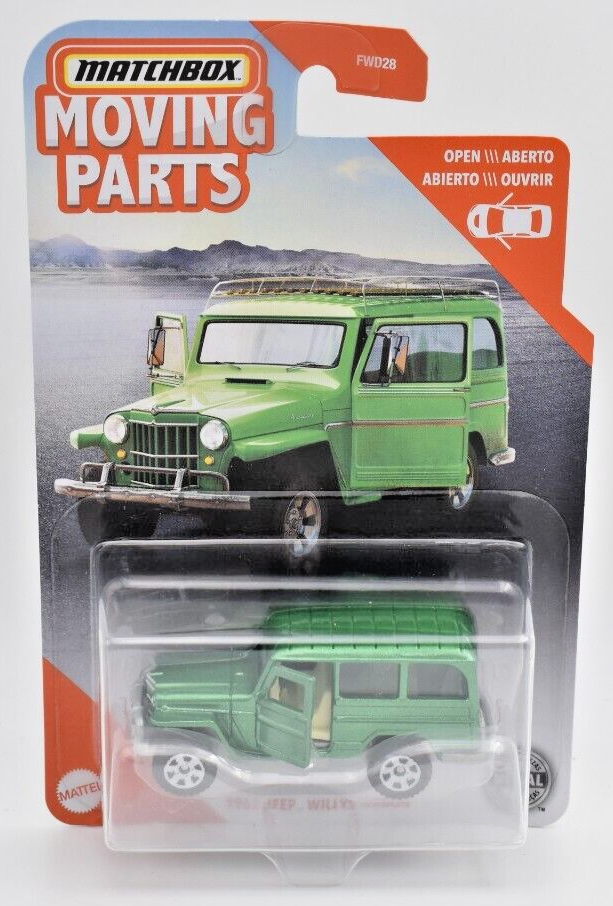 Matchbox Superfast Moving Parts 1962 Jeep Willys Wagon green
