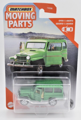 Matchbox Superfast Moving Parts 1962 Jeep Willys Wagon green