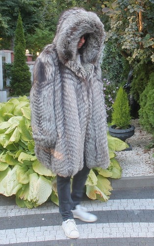 Men's 100% Ranch American Silver Fox Fur Jacket With Hood Coat Outwear 3XL/ 4XL - Picture 14 of 16