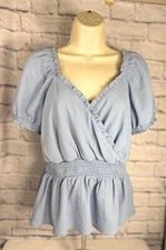 SO GOOD FOR LIFE Junior's MED Top Smocked Sweetheart Neckline EXC