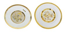 Keito 24kt Trim Calla Lilly Chokin Style Plate + Chokin Birds Plate Set Of 2