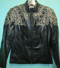 Kenar Women Amazing Embroidery Leather Jacket Size S Small Save Big !!!