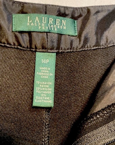 Lauren Ralph Lauren Womens Dress Pants Size 14p Petite Flat Front Straight Leg - Picture 5 of 6