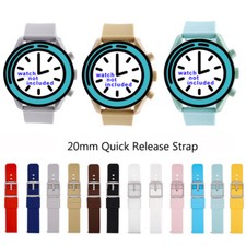 20mm Sweat-proof Silicone Watch Strap Generic Smart Watch Bands Rubber Bracelet