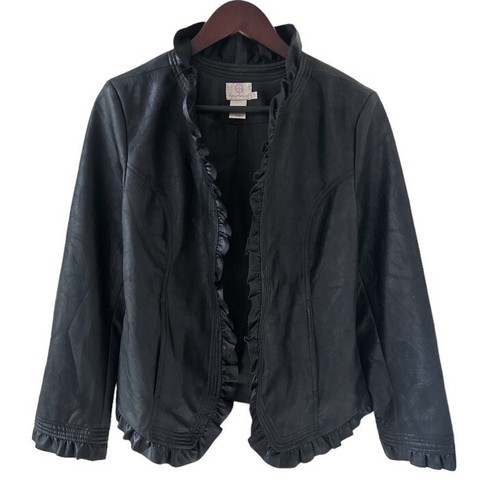Hot in Hollywood Black Faux Leather Jacket Size Small - Picture 4 of 8