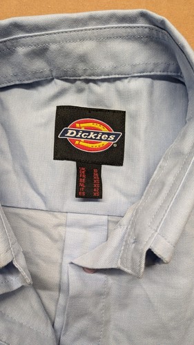 Dickies Womens Oxford Blouse Shirt Light Blue Size 10 Short Sleeve Ex Display - Picture 3 of 3