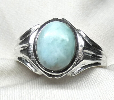  Ring 925 Silber Gr. 17,5 (55) echter Larimar modisches Design Originalbilder